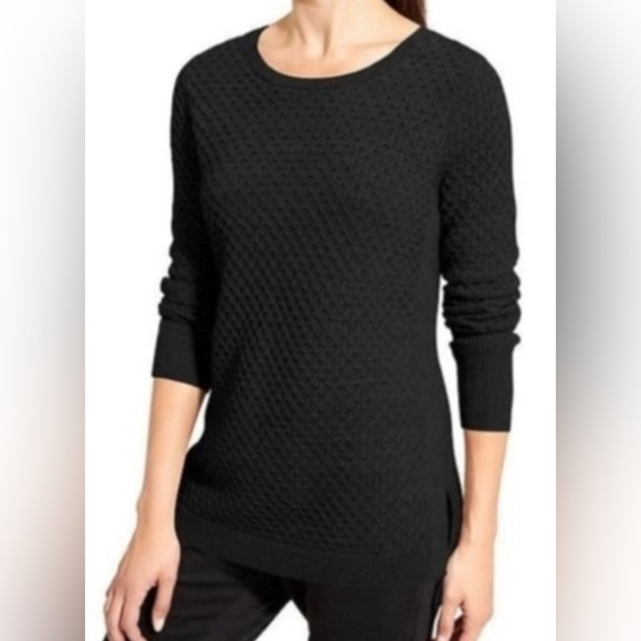 Athleta, Honeycomb, Wool Blend, Black Sweater - Picture 4 of 8
